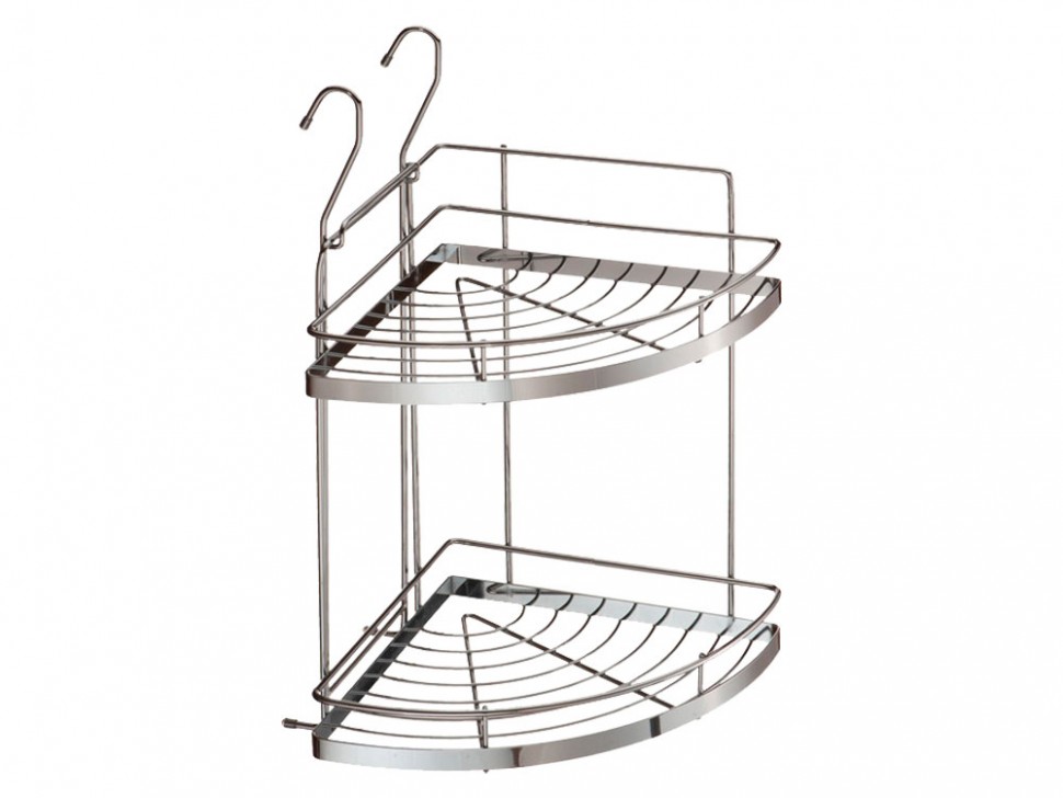 Угловая двухъярусная полка на рейлинг Линд