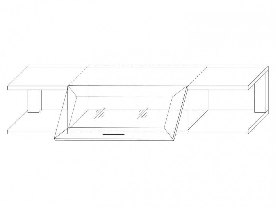 Настенная полка Полка навесная со стеклом 1500 Милан