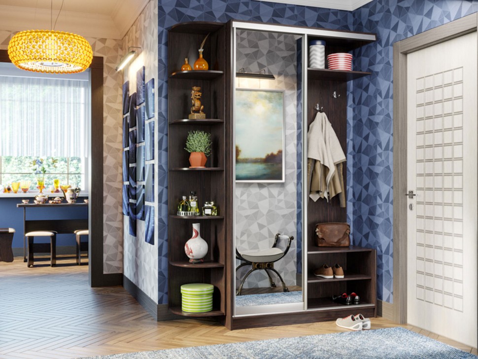 Прихожая Прихожая-купе Классика 01, дверь 01 + Угловой стеллаж Классика 65
