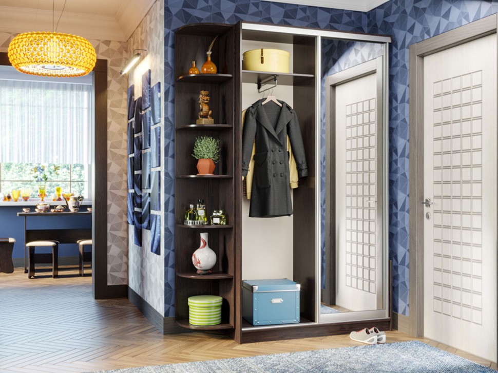 Прихожая Прихожая-купе Классика 01, дверь 01 + Угловой стеллаж Классика 65