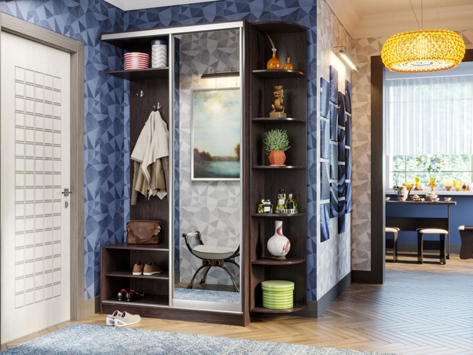 Прихожая Прихожая-купе Классика 01, дверь 01 + Угловой стеллаж Классика 65