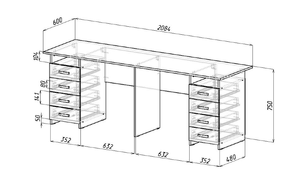 Стол для двоих Тандем-3 (0120)