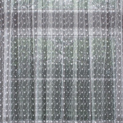 Тюль Цветочный мотив с вышивкой