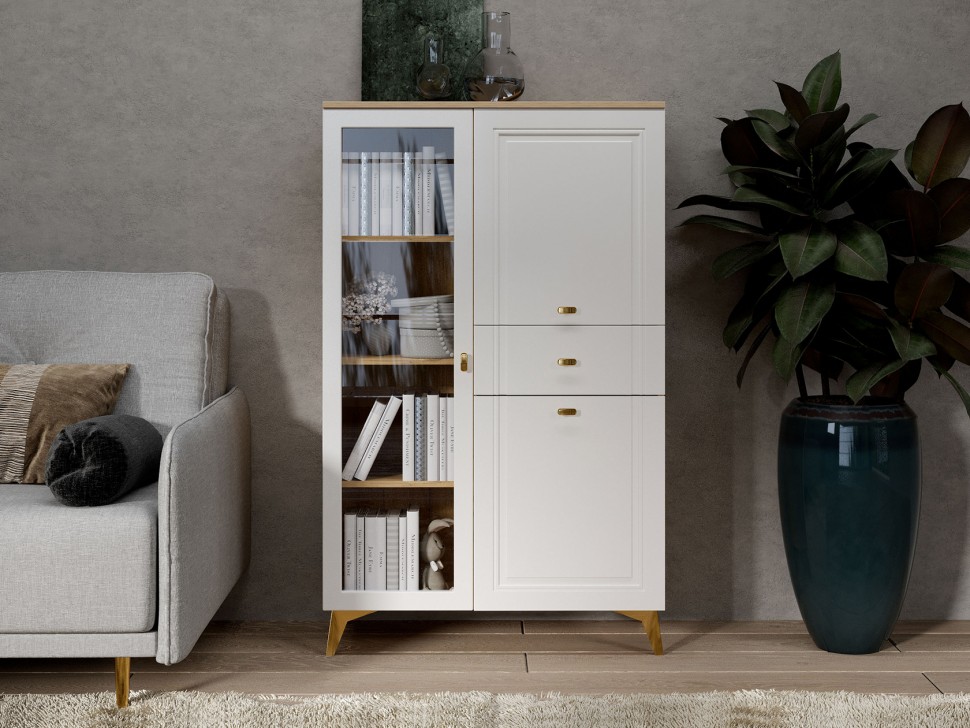 Шкаф-витрина Вега Сапфир 1 стеклодверь