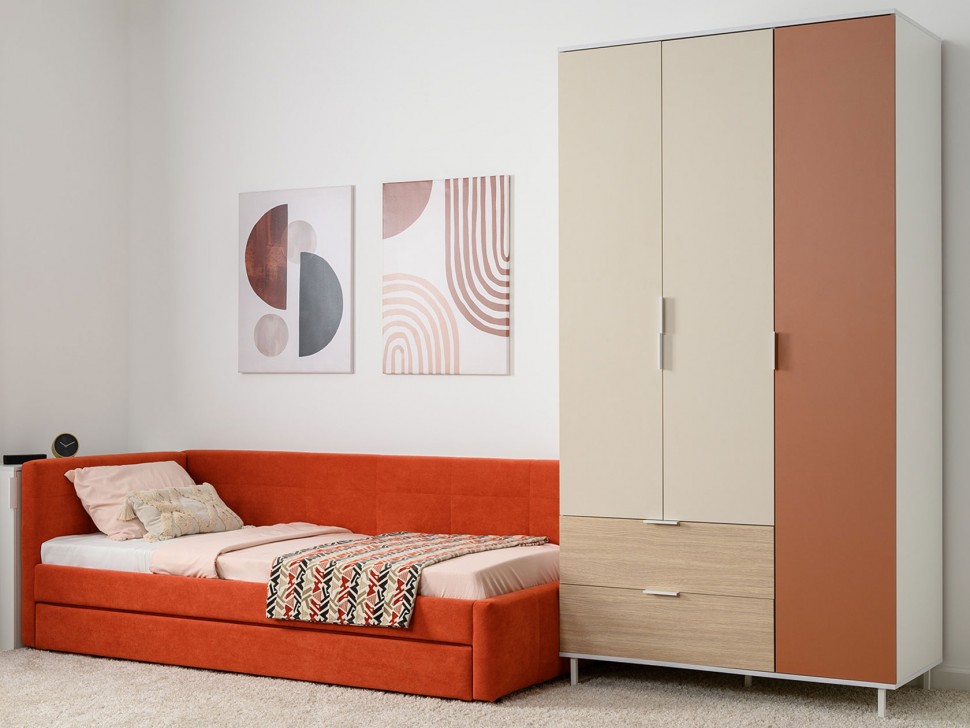 Детский шкаф Марвэл 3 двери 2 ящика