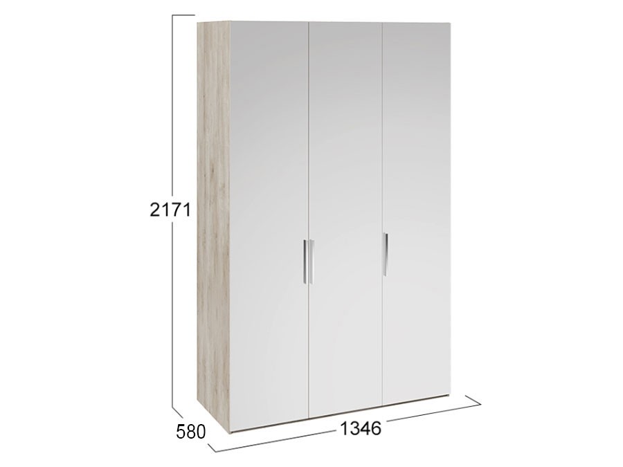 Распашной шкаф Шкаф 3 дв с зеркалом Эмбер