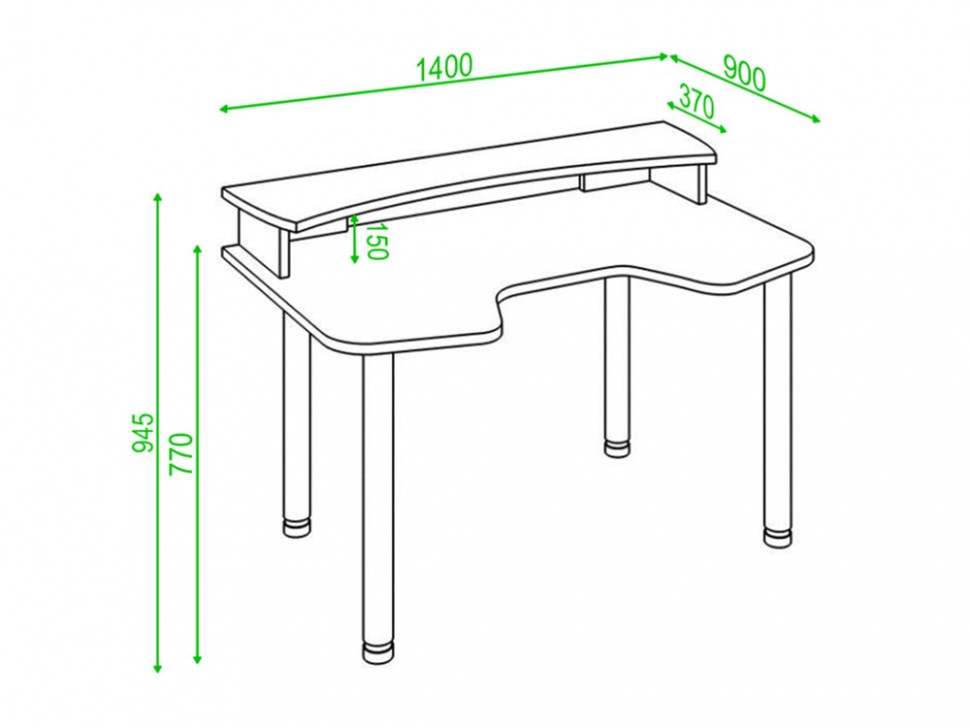 Компьютерный стол СКЛ-Игр140МО+НКИЛ140