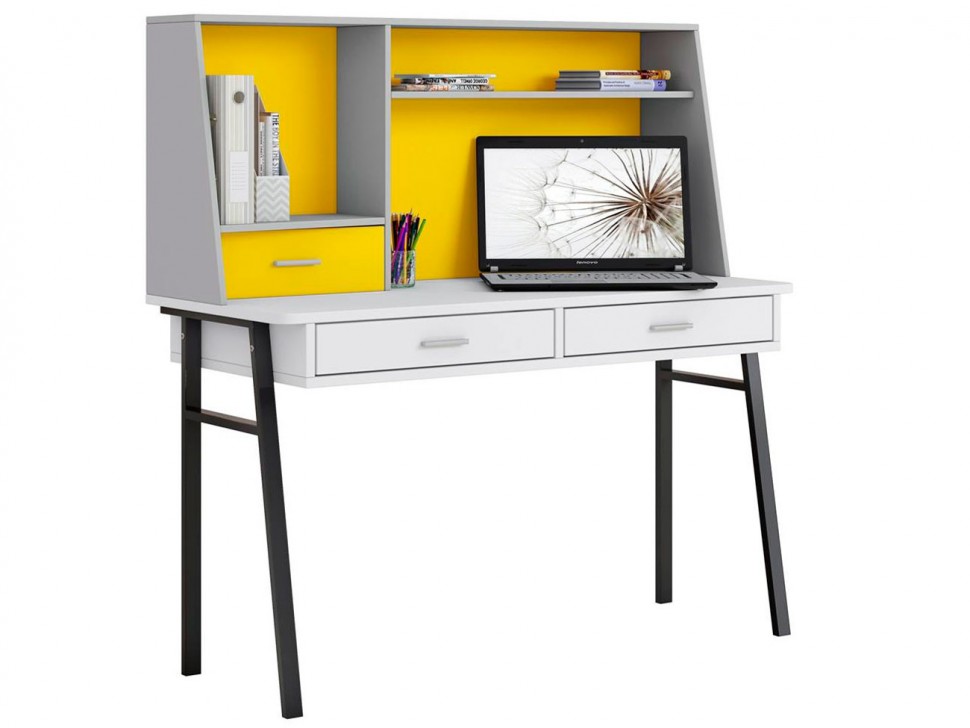 Письменный стол Стол письменный Polini  kids Aviv 1455 с надстройкой и ящиками