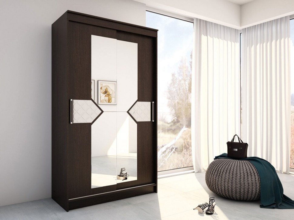 Шкаф 2-х створчатый с зеркалом Вероника