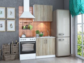 Кухонный гарнитур 2017027500200 Уют СТЛ.275.02 Шкаф навесной 80 + фасад + 2020027500400 Уют СТЛ.275.04МСТ Шкаф напольный 80 + фасад + столешница